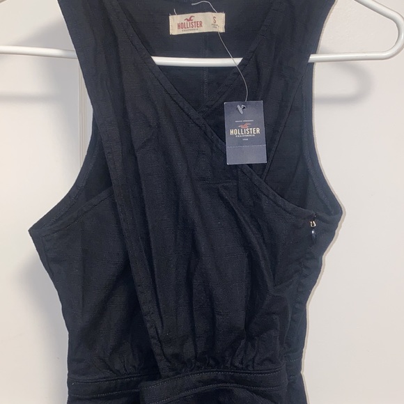 Hollister Small Black Canvas Halter Top Midi Dress - Picture 7 of 9